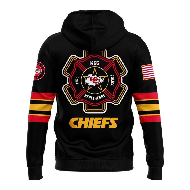 Kansas City Chiefs x 2024 Firefighter Appreciation Night Premium Limited Pullover Hoodie - Image 3