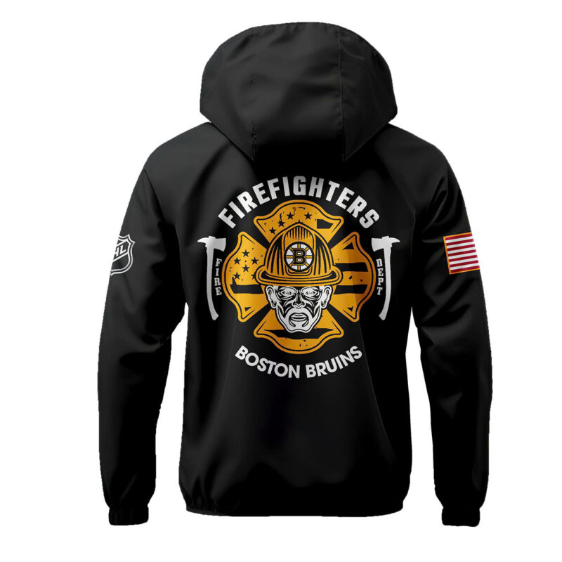 Boston Bruins x 2024 Firefighter Appreciation Night Premium Limited Pullover Wind Jacket - Image 3