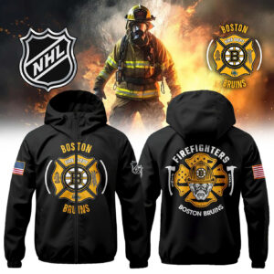 Boston Bruins x 2024 Firefighter Appreciation Night Premium Limited Pullover Wind Jacket