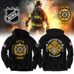 Boston Bruins x 2024 Firefighter Appreciation Night Premium Limited Waffle Hoodie
