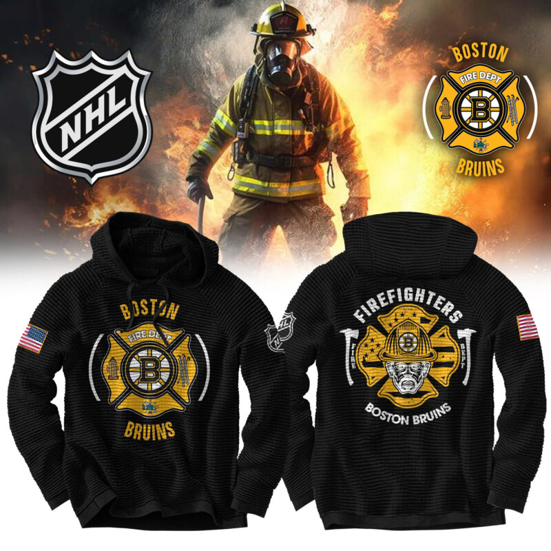 Boston Bruins x 2024 Firefighter Appreciation Night Premium Limited Waffle Hoodie