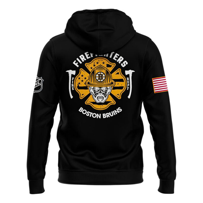 Boston Bruins x 2024 Firefighter Appreciation Night Premium Limited Pullover Zip Hoodie - Image 3