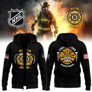 Boston Bruins x 2024 Firefighter Appreciation Night Premium Limited Pullover Zip Hoodie