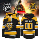 Boston Bruins x 2024 Firefighter Appreciation Night Premium Limited Lace up Hoodie