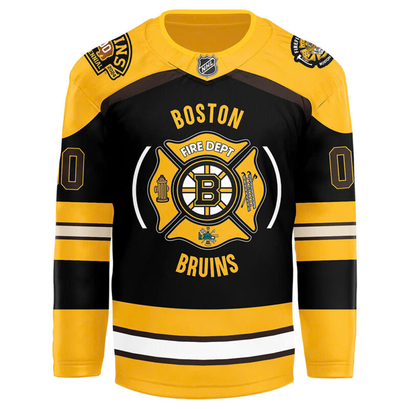Boston Bruins x 2024 Firefighter Appreciation Night Premium Limited Personalized Jersey - Image 2