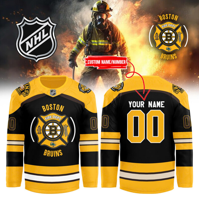 Boston Bruins x 2024 Firefighter Appreciation Night Premium Limited Personalized Jersey