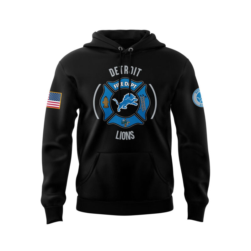 Detroit Lions x 2024 Firefighter Appreciation Night Premium Limited Pullover Hoodie V2 - Image 2