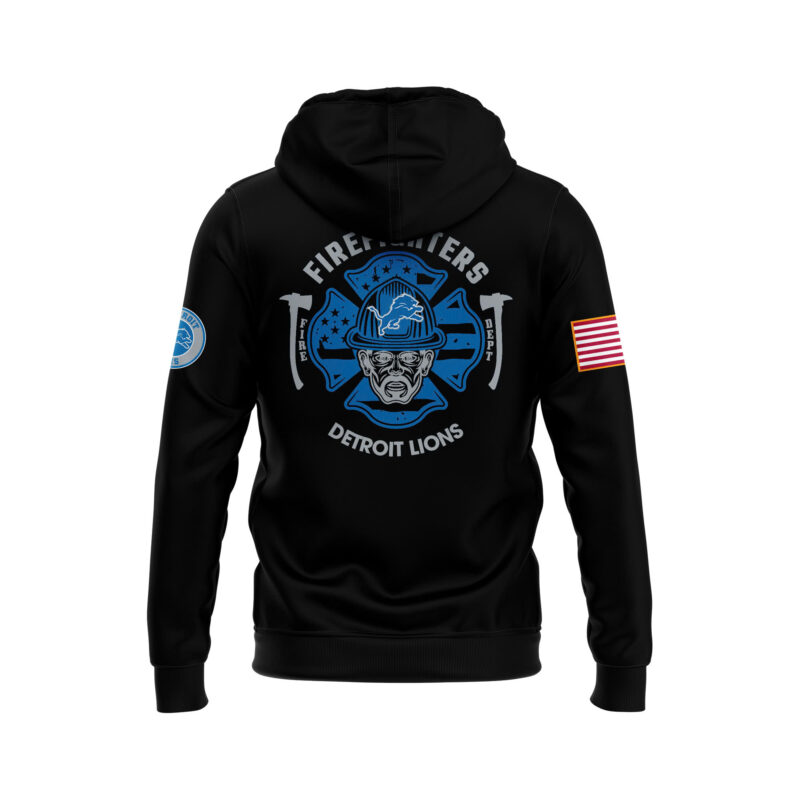 Detroit Lions x 2024 Firefighter Appreciation Night Premium Limited Pullover Hoodie V2 - Image 3