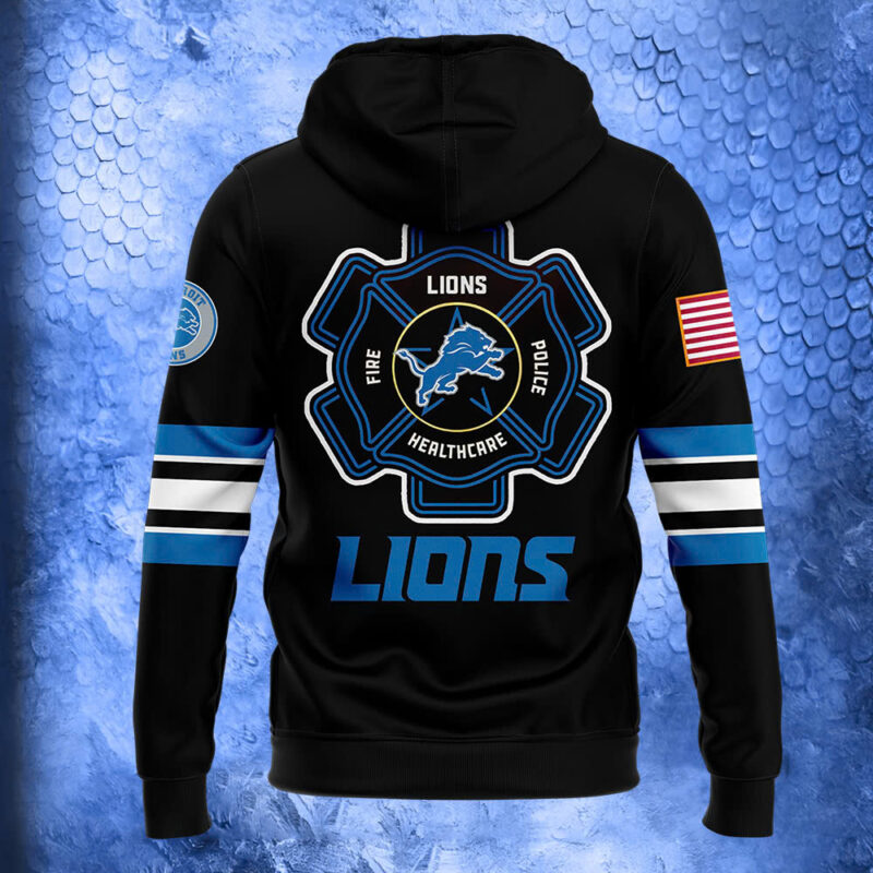 Unisex's Detroit Lions x 2024 Firefighter Appreciation Night Premium Limited Pullover Zip Hoodie - Image 3