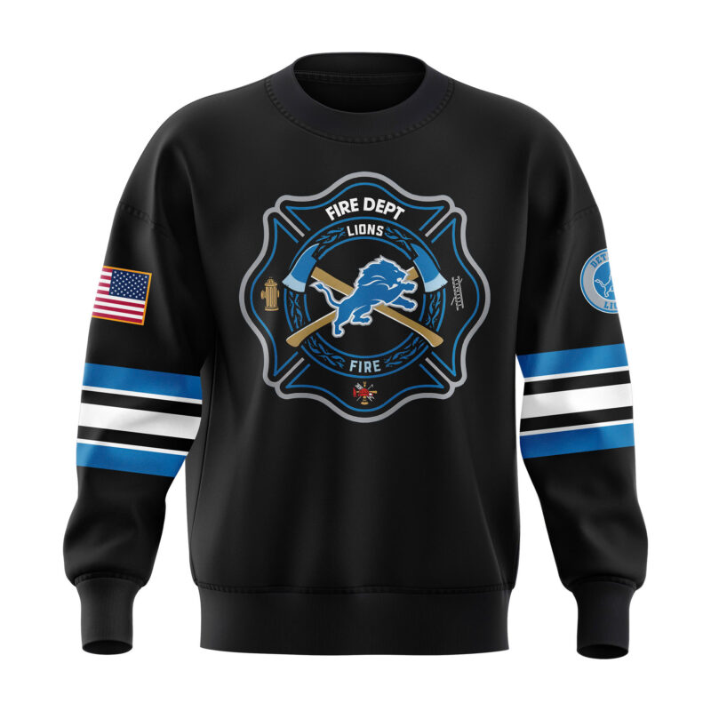 Detroit Lions x 2024 Firefighter Appreciation Night Premium Limited Sweatshirt - Image 2