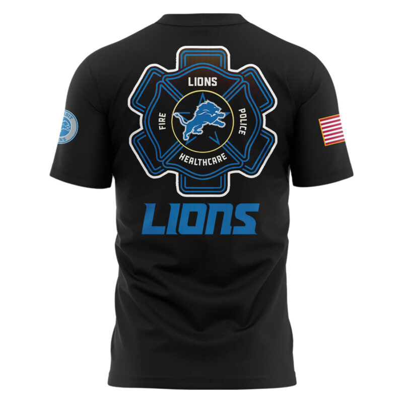 Detroit Lions x 2024 Firefighter Appreciation Night Premium Limited Tee - Image 3