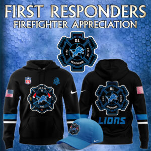 Men’s Nike Detroit Lions x 2024 Firefighter Appreciation Night Premium Limited Pullover Hoodie