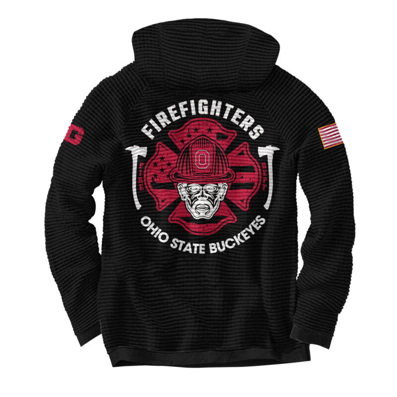 Ohio State Buckeyes x 2024 Firefighter Appreciation Night Premium Limited Waffle Hoodie - Image 3