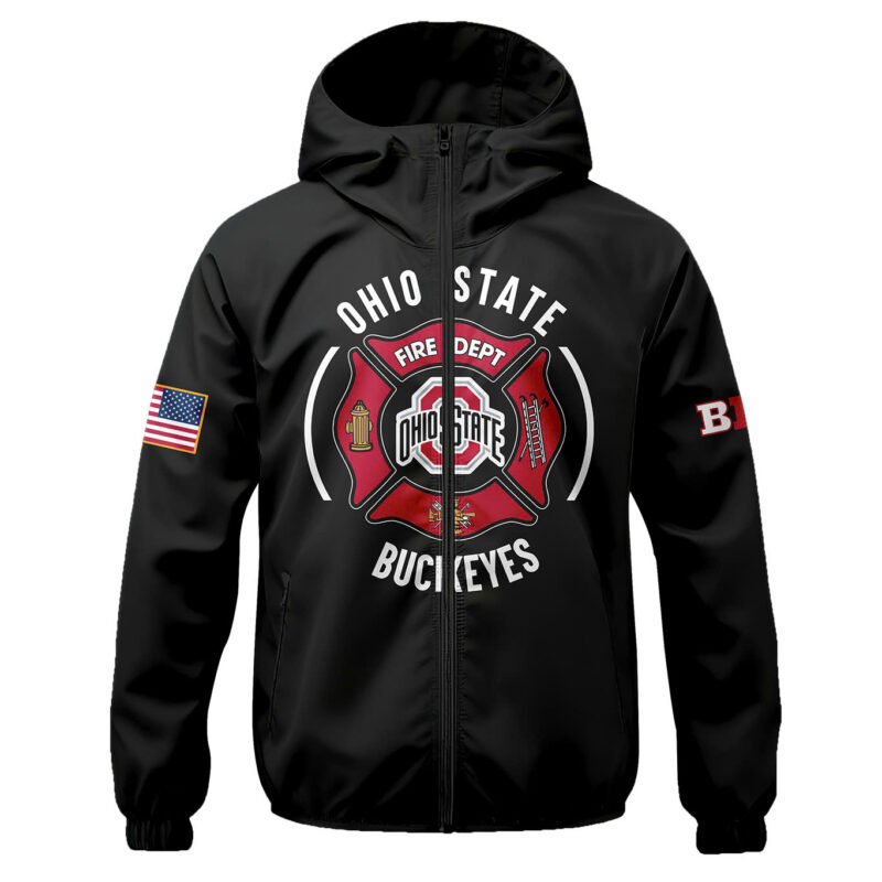 Ohio State Buckeyes x 2024 Firefighter Appreciation Night Premium Limited Pullover Wind Jacket - Image 2