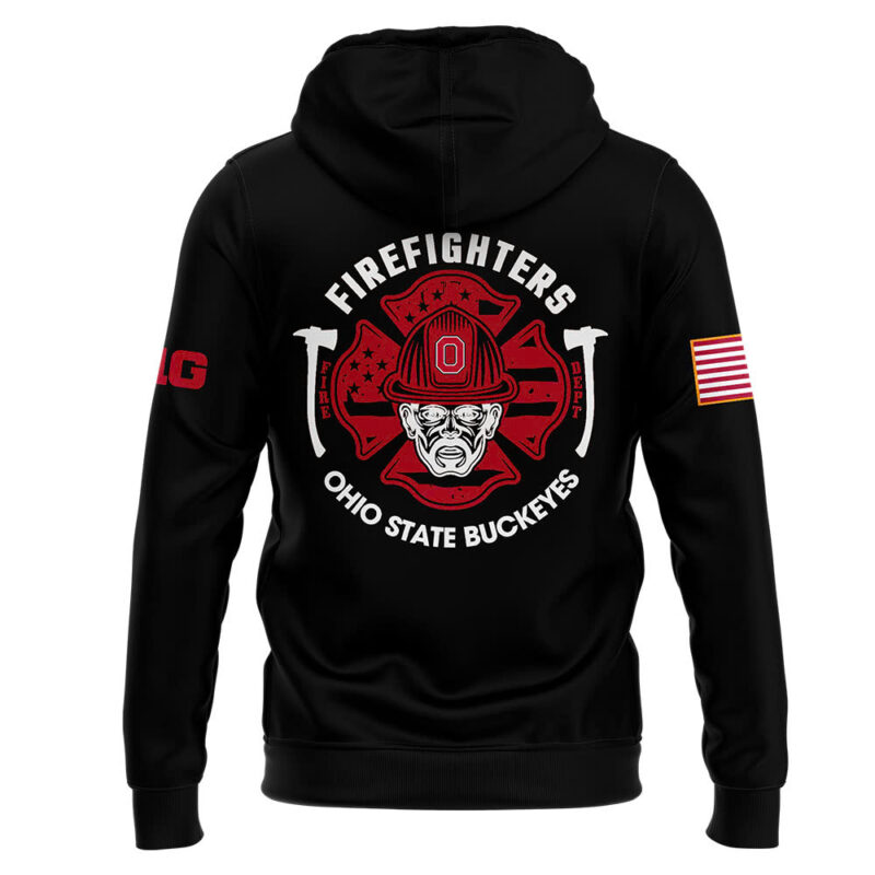 Ohio State Buckeyes x 2024 Firefighter Appreciation Night Premium Limited Pullover Zip Hoodie - Image 3