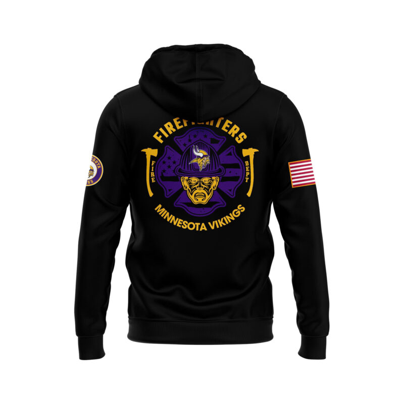 Minnesota Vikings x 2024 Firefighter Appreciation Night Premium Limited Pullover Hoodie - Image 3