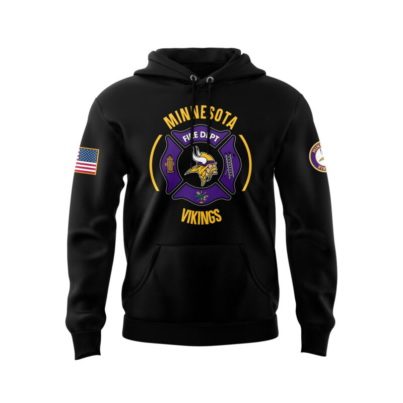 Minnesota Vikings x 2024 Firefighter Appreciation Night Premium Limited Pullover Hoodie - Image 2