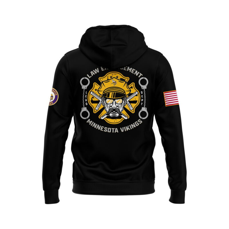 Men's Minnesota Vikings 2024 First Responders Law Enforcement Appreciation Day Premium Limited Pullover Hoodie - Image 3