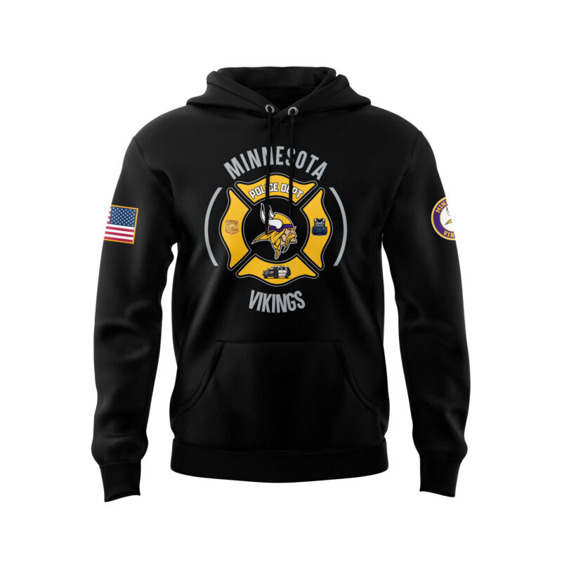 Men's Minnesota Vikings 2024 First Responders Law Enforcement Appreciation Day Premium Limited Pullover Hoodie - Image 2