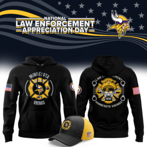 Men's Minnesota Vikings 2024 First Responders Law Enforcement Appreciation Day Premium Limited Pullover Hoodie