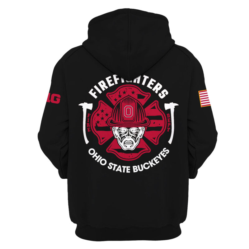Women’s Ohio State Buckeyes x 2024 Firefighter Appreciation Night Premium Limited Pullover Hoodie - Image 3