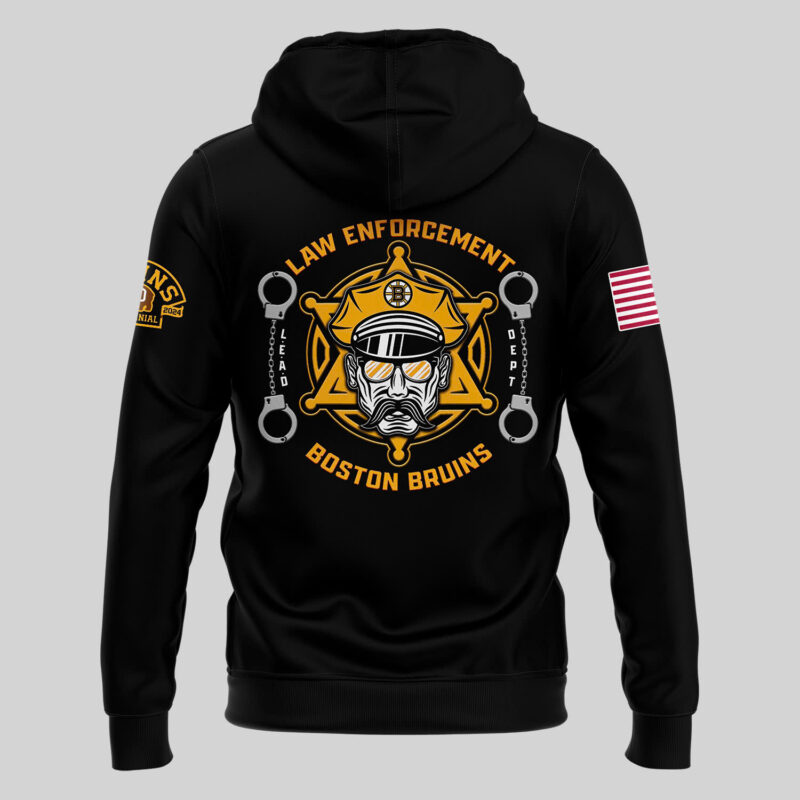 Boston Bruins 2024 Law Enforcement Appreciation Day Premium Limited Pullover Hoodie - Image 3