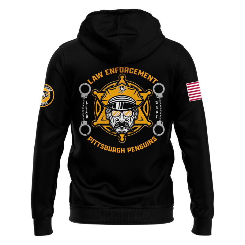 Pittsburgh Penguins 2024 First Responders Law Enforcement Appreciation Day Premium Limited Pullover Zip Hoodie - Image 3