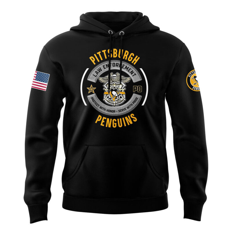 Pittsburgh Penguins 2024 Law Enforcement Appreciation Day Premium Limited Pullover Hoodie - Image 2