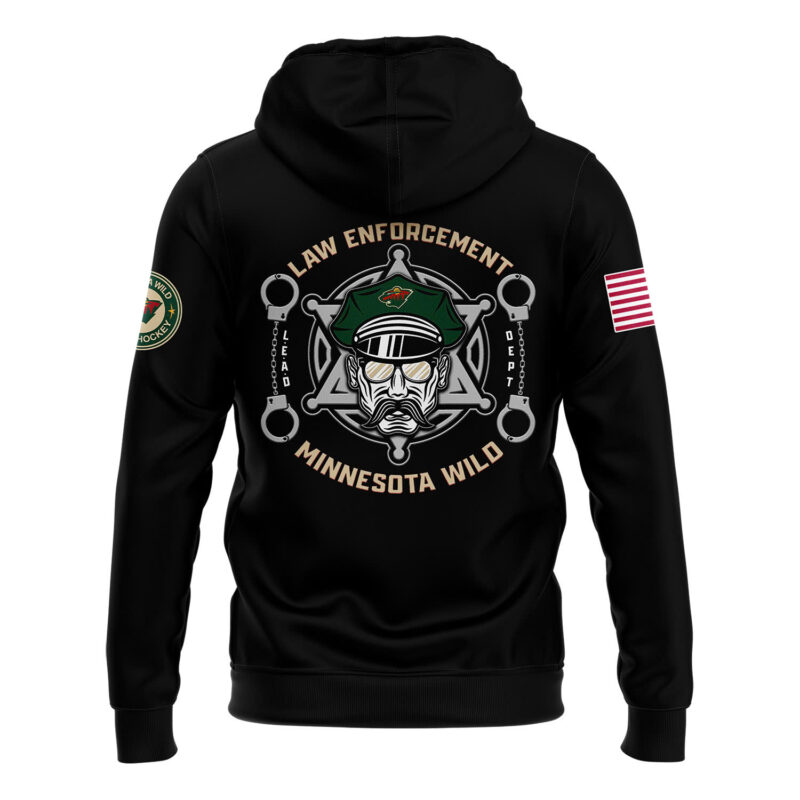 Minnesota Wild 2024 Law Enforcement Appreciation Day Premium Limited Pullover Hoodie - Image 3
