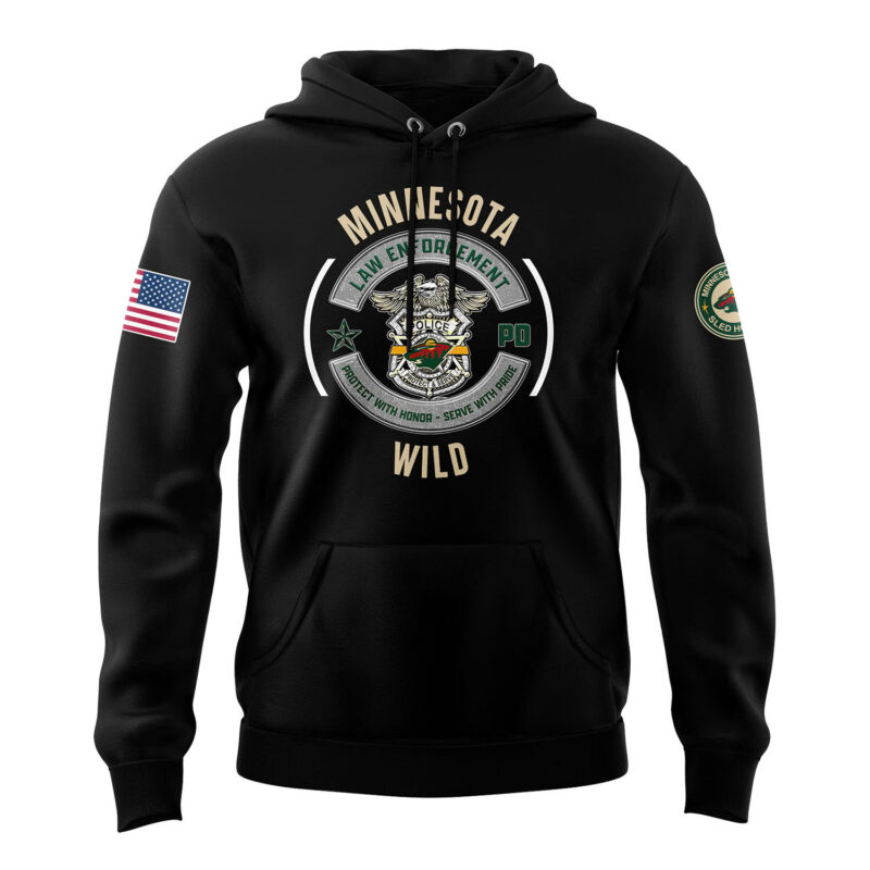 Minnesota Wild 2024 Law Enforcement Appreciation Day Premium Limited Pullover Hoodie - Image 2