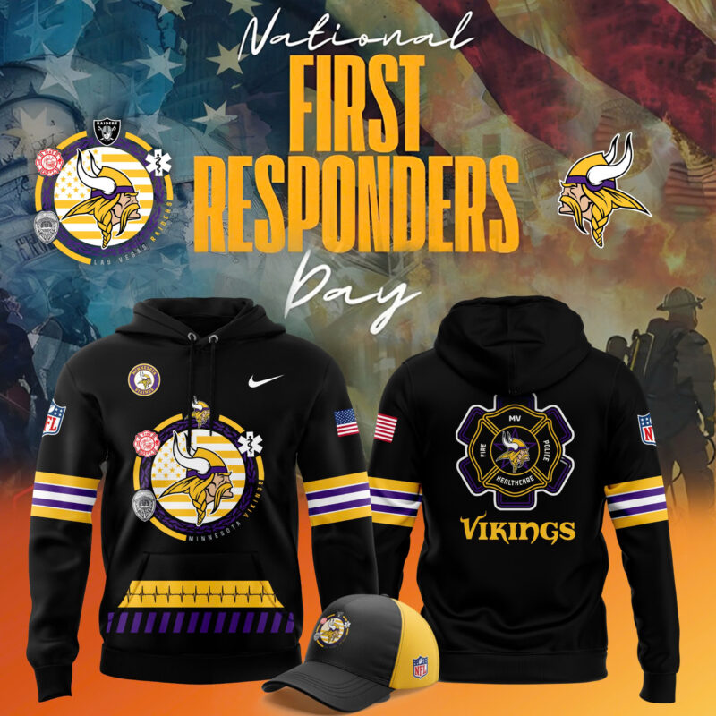 Men's Nike Minnesota Vikings NFL 2024 National First Responders Day Premium Limited Pullover Hoodie