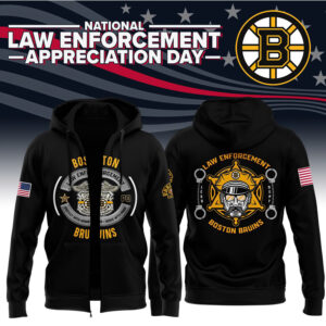 Unisex's Boston Bruins 2024 Law Enforcement Appreciation Day Premium Limited Pullover Zip Hoodie