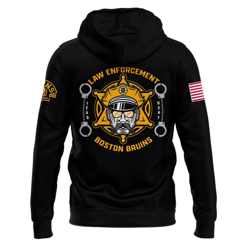 Unisex's Boston Bruins 2024 Law Enforcement Appreciation Day Premium Limited Pullover Zip Hoodie - Image 3