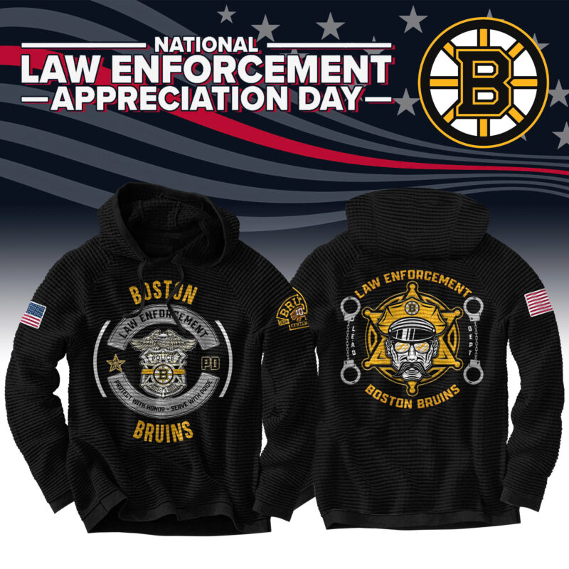 Unisex’s Boston Bruins 2024 Law Enforcement Appreciation Day Limited Pullover Waffle Hoodie