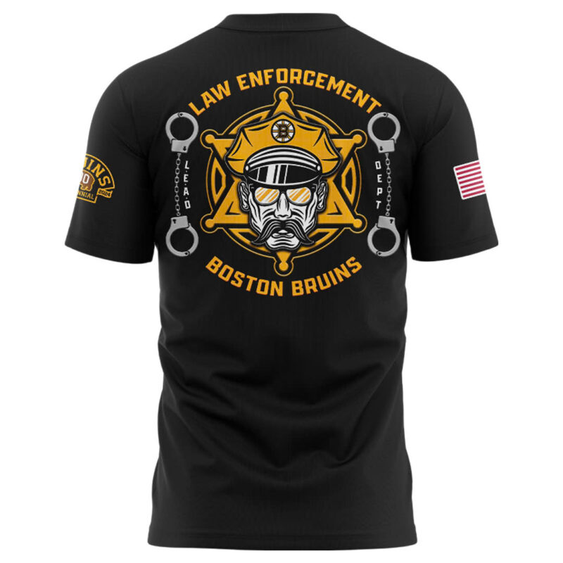 Boston Bruins 2024 Law Enforcement Appreciation Day Premium Limited Tee - Image 3