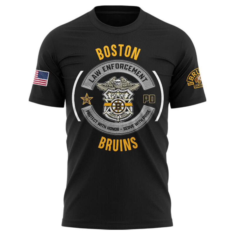 Boston Bruins 2024 Law Enforcement Appreciation Day Premium Limited Tee - Image 2