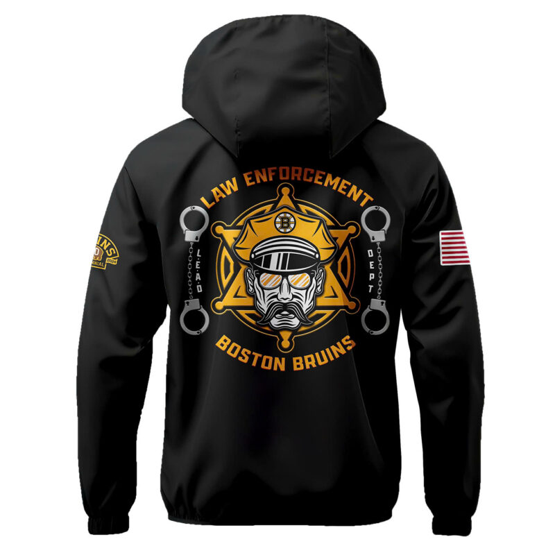 Boston Bruins 2024 Law Enforcement Appreciation Day Premium Limited Pullover Wind Jacket - Image 3