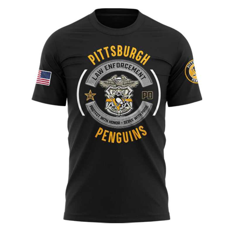 Pittsburgh Penguins 2024 Law Enforcement Appreciation Day Premium Limited Tee - Image 2