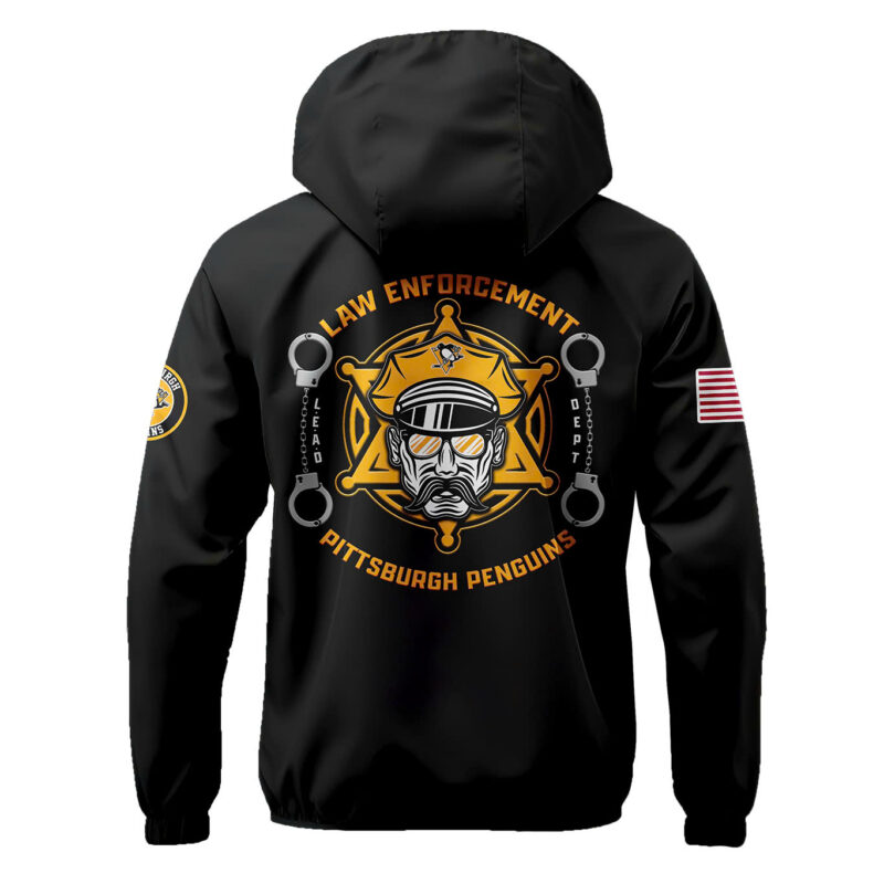Pittsburgh Penguins 2024 Law Enforcement Appreciation Day Premium Limited Pullover Wind Jacket - Image 3