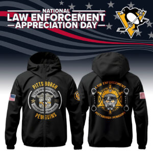 Pittsburgh Penguins 2024 Law Enforcement Appreciation Day Premium Limited Pullover Wind Jacket