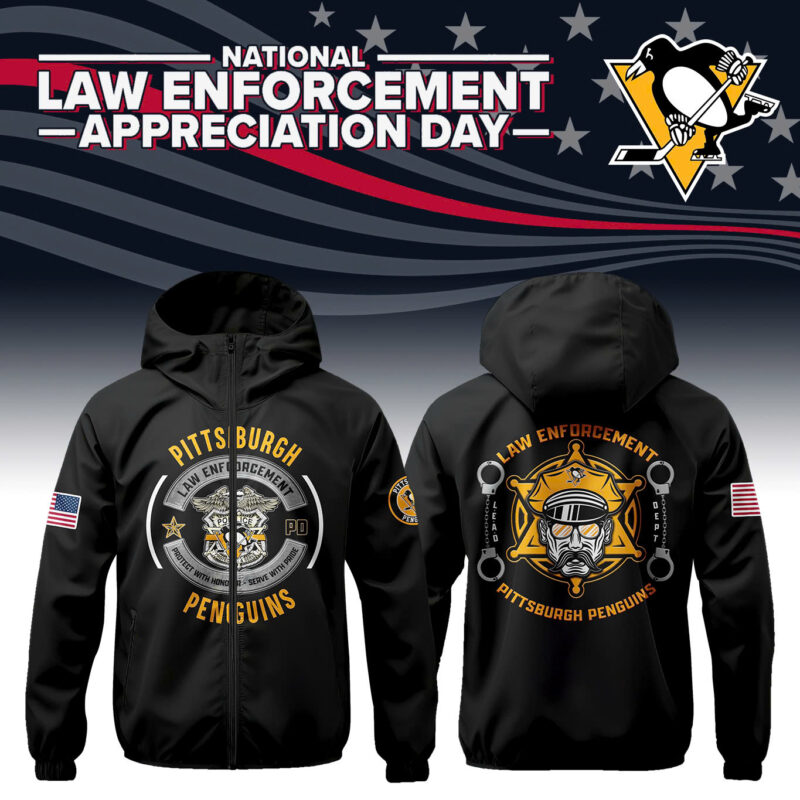 Pittsburgh Penguins 2024 Law Enforcement Appreciation Day Premium Limited Pullover Wind Jacket