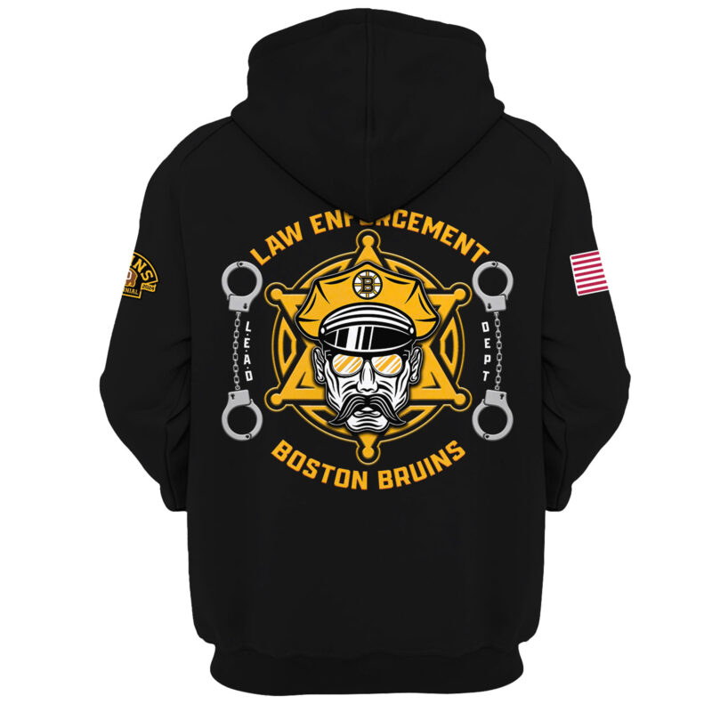 Women’s Boston Bruins 2024 Law Enforcement Appreciation Day Premium Limited Pullover Hoodie - Image 3