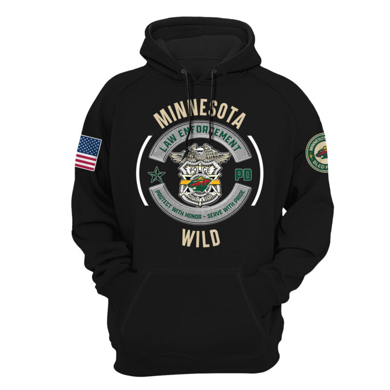 Women’s Minnesota Wild 2024 First Responders Law Enforcement Appreciation Day Premium Limited Pullover Hoodie - Image 2