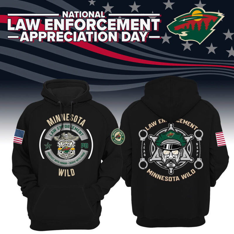 Women’s Minnesota Wild 2024 First Responders Law Enforcement Appreciation Day Premium Limited Pullover Hoodie