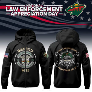 Minnesota Wild 2024 First Responders Law Enforcement Appreciation Day Premium Limited Pullover Wind Jacket
