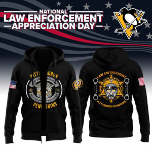 Pittsburgh Penguins 2024 First Responders Law Enforcement Appreciation Day Premium Limited Pullover Zip Hoodie