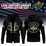 Minnesota Wild 2024 First Responders Law Enforcement Appreciation Day Premium Limited Pullover Zip Hoodie