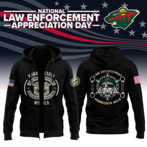 Minnesota Wild 2024 First Responders Law Enforcement Appreciation Day Premium Limited Pullover Zip Hoodie