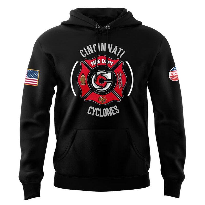 Cincinnati Cyclones x Firefighter Appreciation Night Premium Limited Pullover Hoodie - Image 2