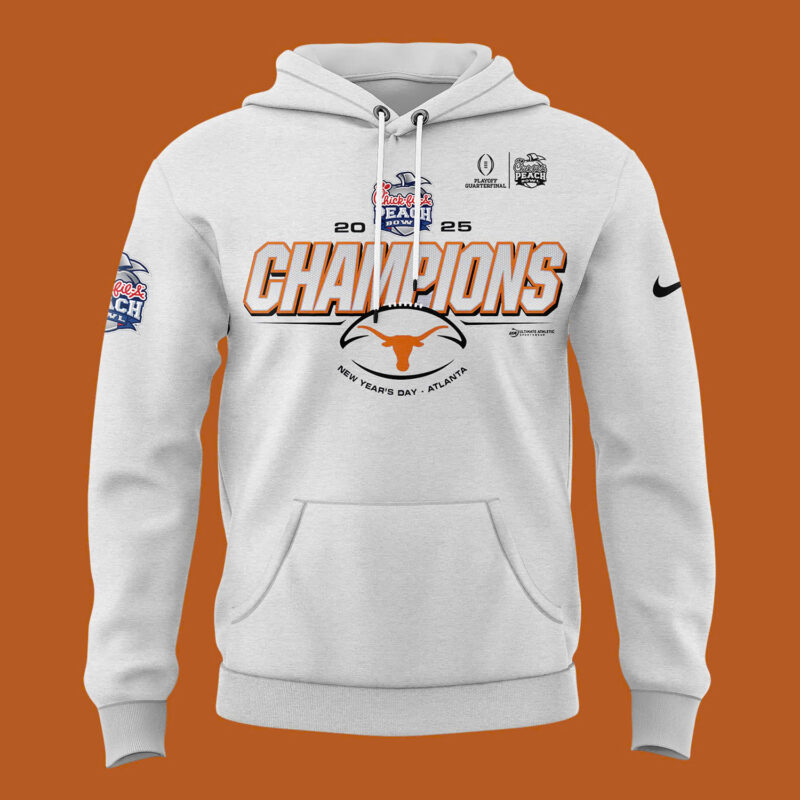 Texas Longhorns College Football Playoff 2025 Peach Bowl Champions Victory Ahead Hoodie - Image 2